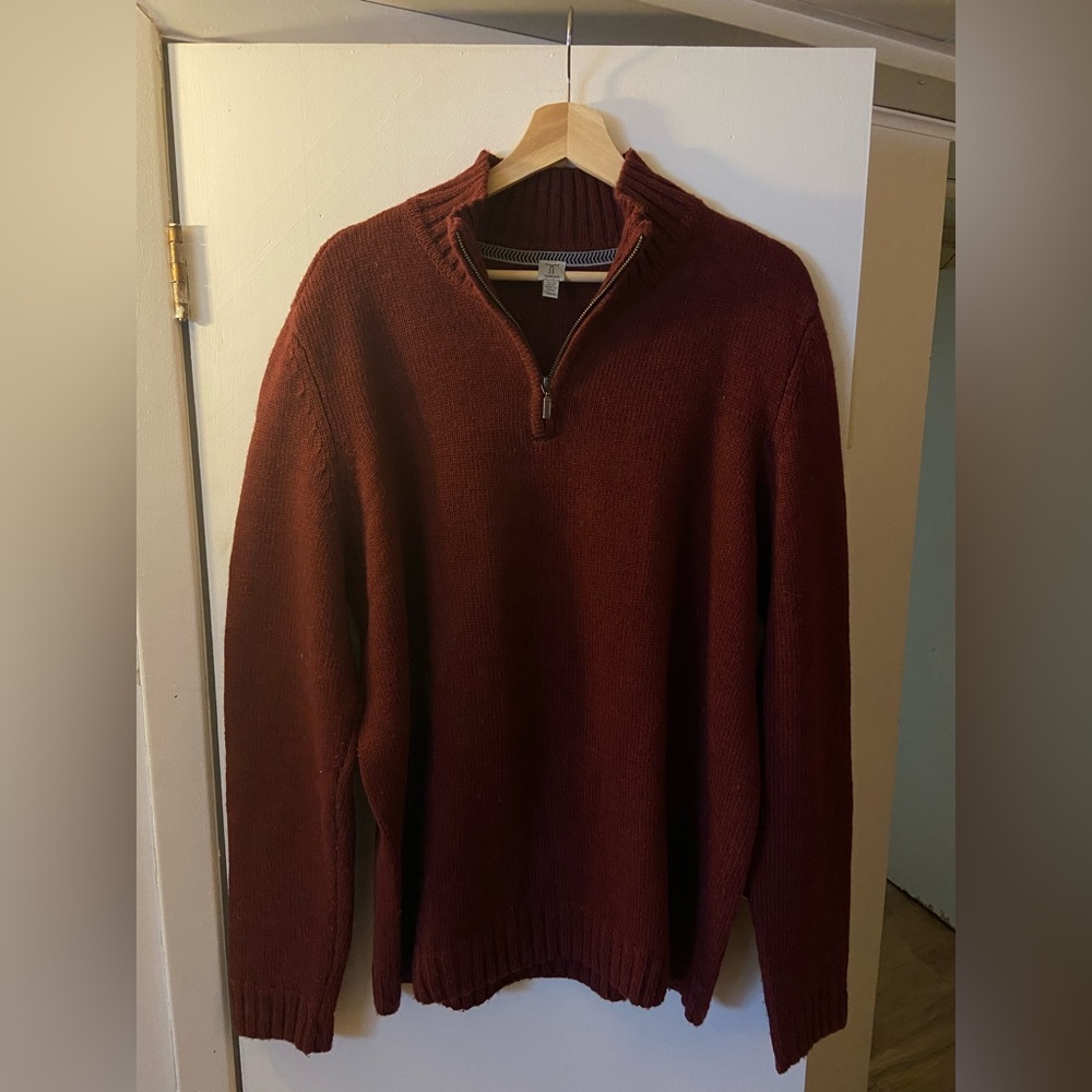 Oversized 1/4 zip Wool Sweater